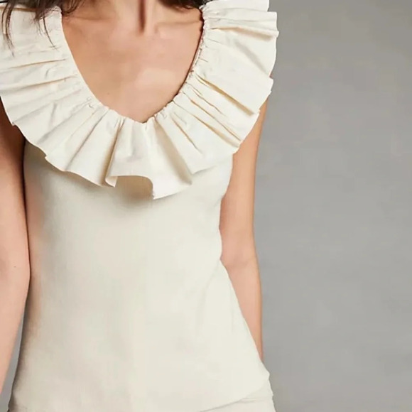 Anthropologie Maeve Tina Ruffled Tank  Small - Picture 2 of 4